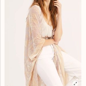 Free People Nightbird Velvet Burnout Kimono NWOT.
